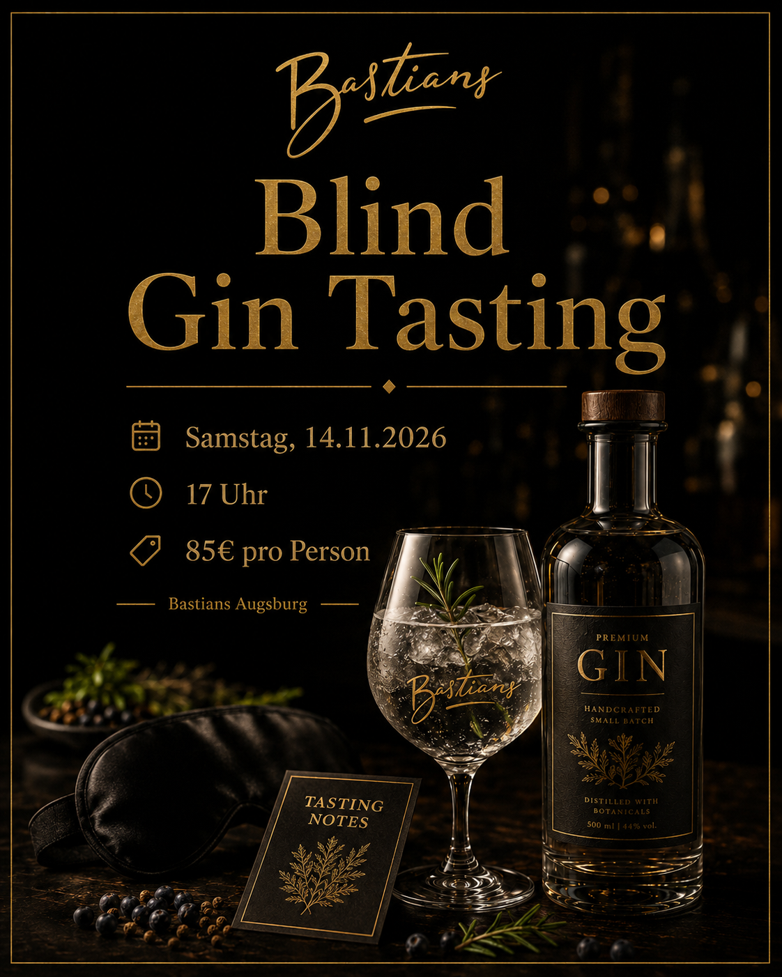 Blind Gin Tasting Augsburg bei Bastians am 14.11.2026