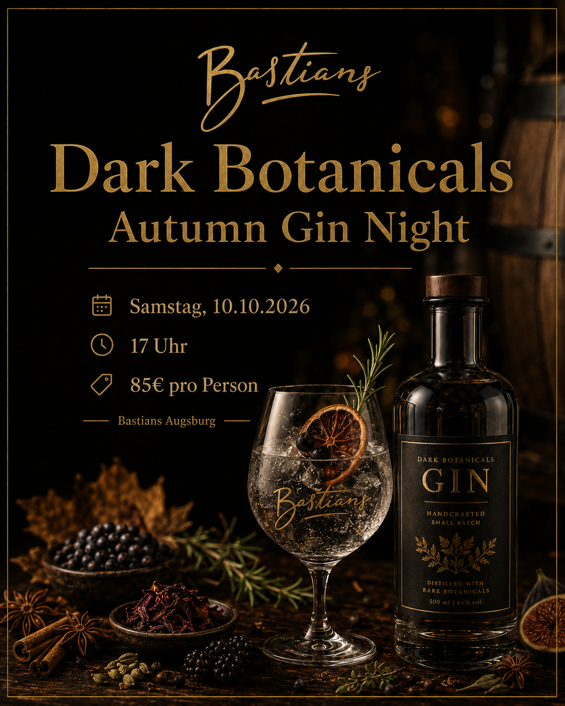 Dark Botanicals Autumn Gin Night Augsburg bei Bastians am 10.10.2026