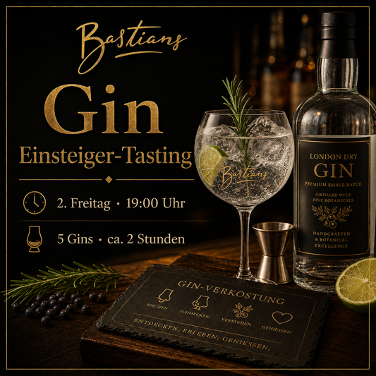 Gin Einsteiger-Tasting Augsburg bei Bastians – jeden 2. Freitag um 19 Uhr