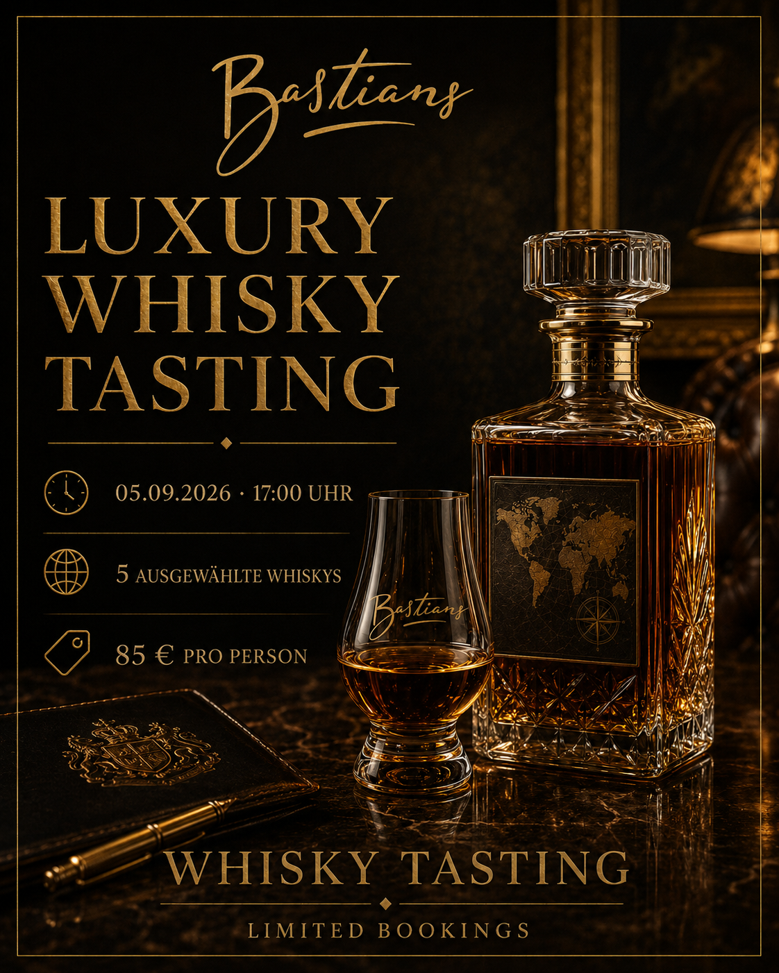 Luxury Whisky Tasting Augsburg bei Bastians am 05.09.2026