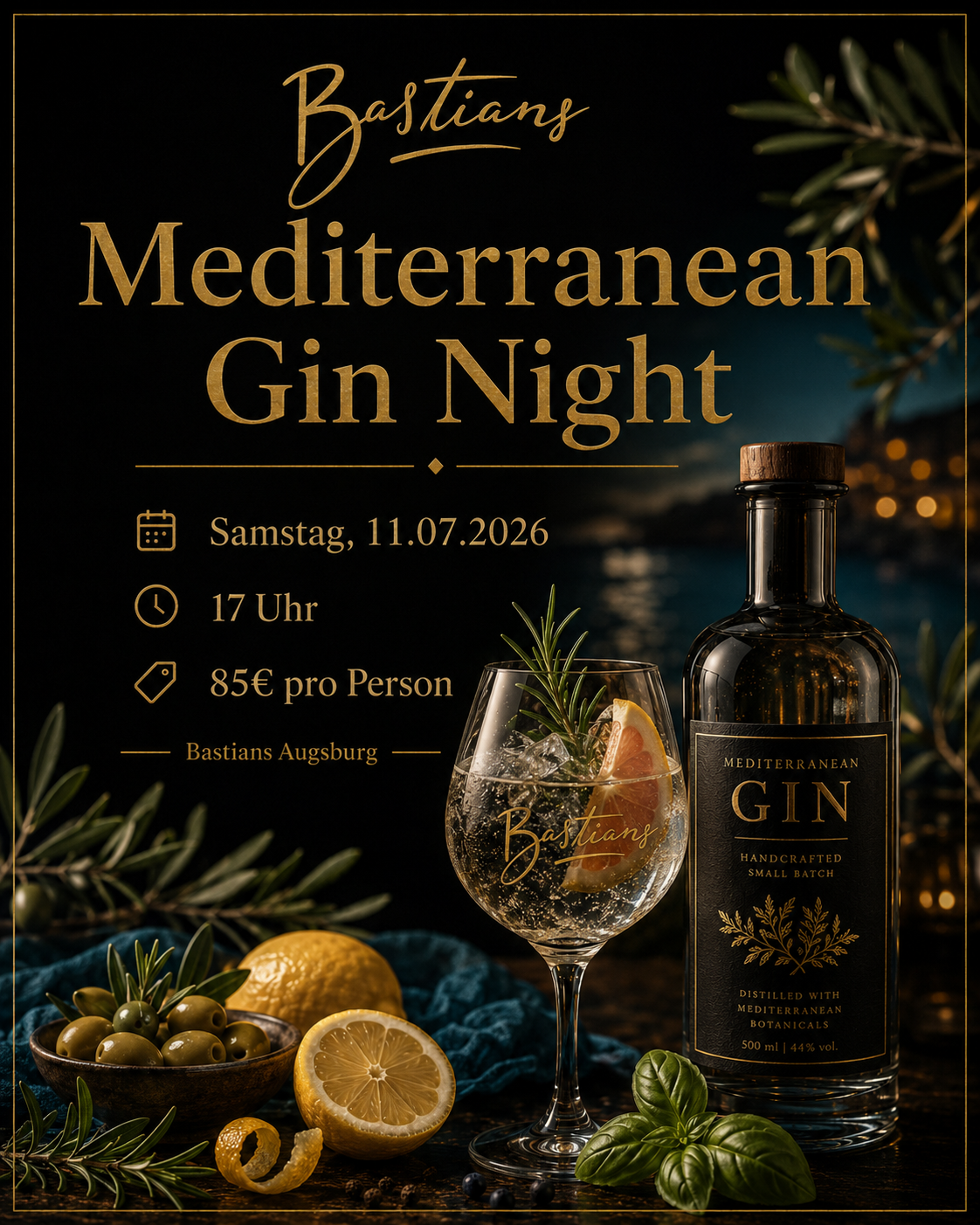 Mediterranean Gin Night Augsburg bei Bastians am 11.07.2026