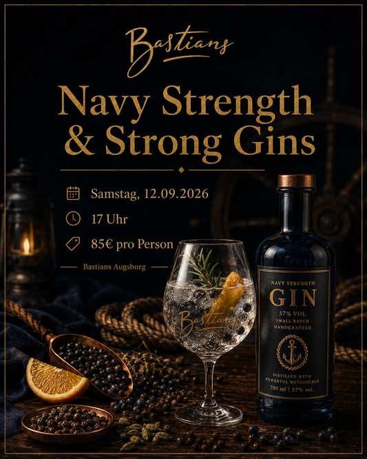 Navy Strength und Strong Gins Tasting Augsburg bei Bastians am 12.09.2026