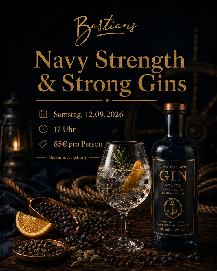 Navy Strength und Strong Gins Tasting Augsburg bei Bastians am 12.09.2026
