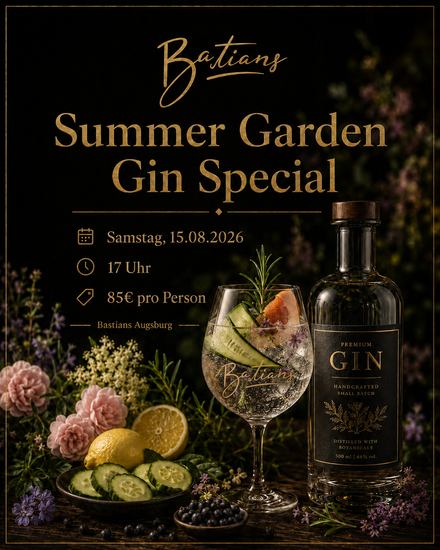 Summer Garden Gin Special Tasting Augsburg am 15.08.2026 um 17 Uhr