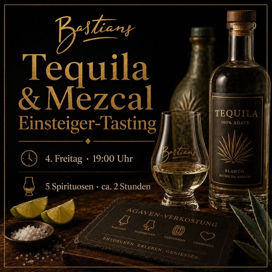 Tequila und Mezcal Einsteiger-Tasting Augsburg bei Bastians – jeden 4. Freitag um 19 Uhr