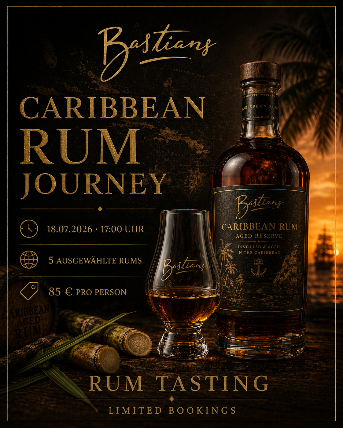 Caribbean Rum Journey Tasting Augsburg bei Bastians am 18.07.2026
